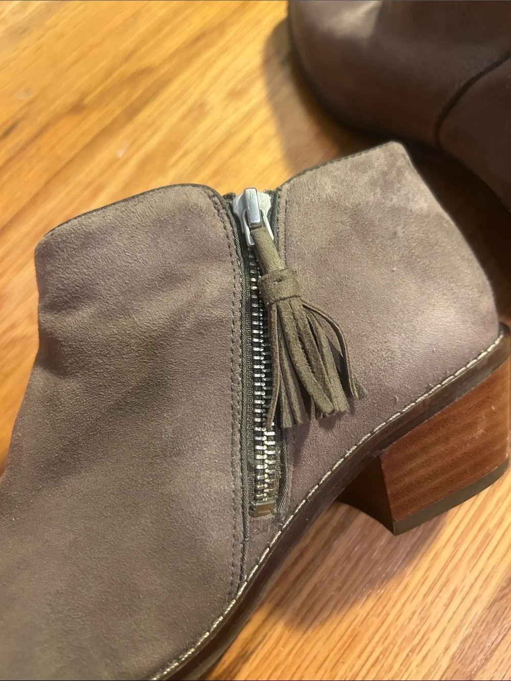 Vionic Suede Ankle Boots with Side Zip